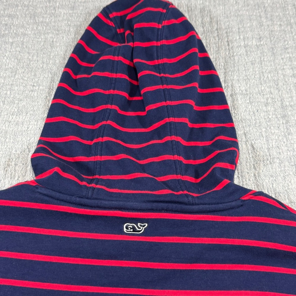 EUC Vineyard Vines Striped Hoodie Women's Medium Shep‎ Shirt Red Navi Pullover - Picture 9 of 9